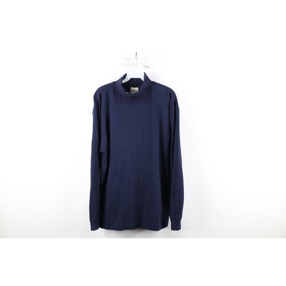 T-shirt L.L.Bean Manches Longues – Bleu Marine, Coton, Taille L, Logo Freeport Maine